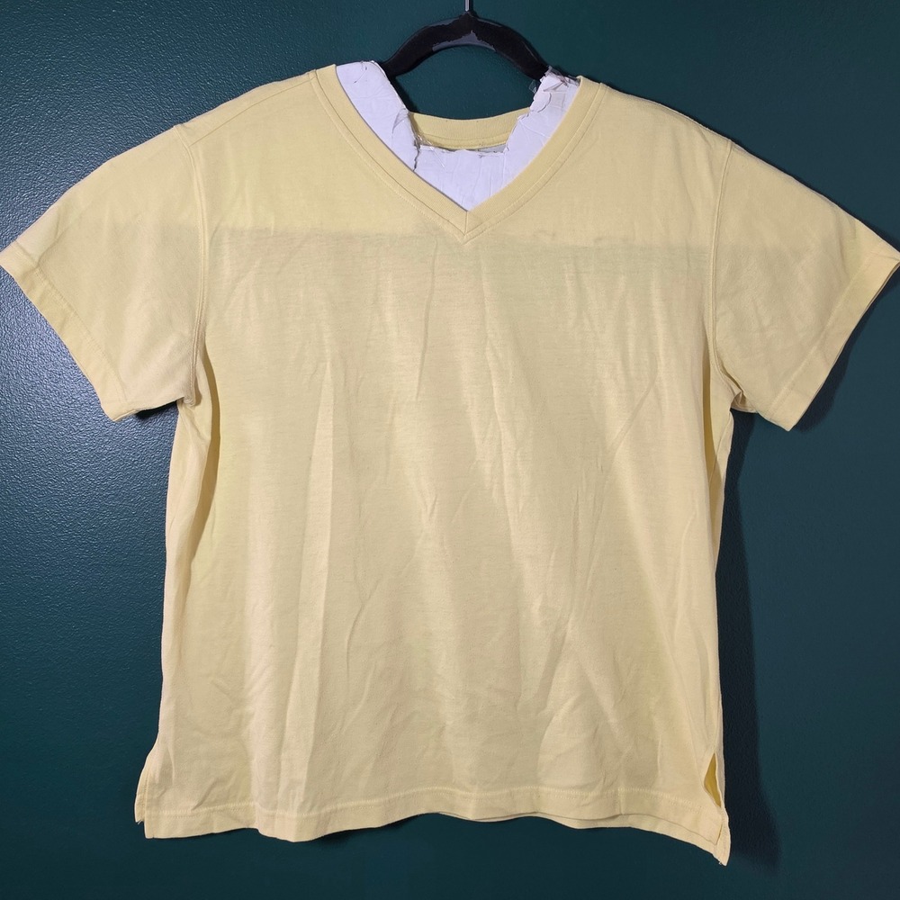 Carolina Colours Yellow V-Neck Short Sleeve T-Shirt Womens Large RN 37080